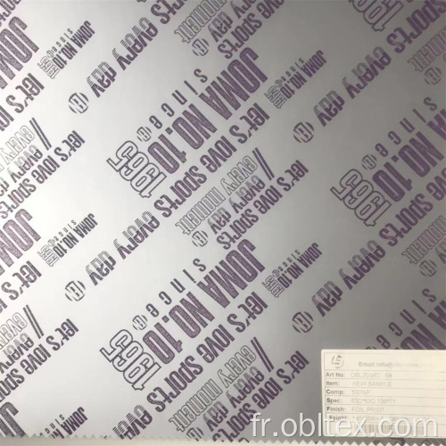 Tissu de réflexion en argent de polyester obl20-962 avec impression d&#39;aluminium